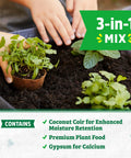 3-In-1 Seed Starting Mix For Herbs, Veggies, And Flowers, 6 Quarts, 100 Percent Organic And USA Made, with coconut coir and plant food
