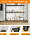 Top Shelf Two Inch Caster Wheels With Dual Locking Mechanism And Pedal Brake Swivel Casters Set Of Four Heavy Duty Rig for wire shelving in kitchen.