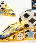 Dope 2026 Soccer Ball Building Block Set With Sport Sneaker And Luminous Crystal Shoe Realistic Mini Soccer Display On Golden Stand STEM Bricks DIY Educational Toy For World Cup Fans Teens And Adults, 3110 pcs ABS