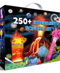 250 Plus Science Experiments Kit For Kids, Chemistry Set And STEM Projects box with colorful experiment graphics