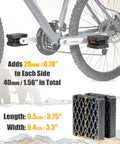 Kid Bike Pedal Blocks 1.5 Inch Reach For Small Riders, 1 Pair Large 3.75 X 3.3 Inches, shown installed on a bicycle pedal