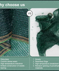 Comparison of green HDPE mesh with colorful seam and random polyethylene splicing for Sun Shade Cloth 6x8 Ft Green HDPE Mesh