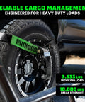Heavy Duty 2 Inch By 8 Foot Car Tie Down Straps With J Hooks 4 Pack 10,000 Lb Break Strength securing a tire on a trailer