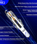 Detailed diagram of ultra-fine dual iridium center electrode in ignition coil pack set with 9029 double iridium spark plugs for Nissan.