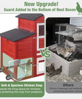 Comparison of mobile chicken coop on wheels for four to six hens with run, featuring weatherproof roof and predator guard vs traditional coop.