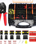 Waterproof Automotive Electrical Connector Kit with 63 Sets 1/2/3/4/5/6 Pin, Crimp Pliers, and 188 Terminals in Box