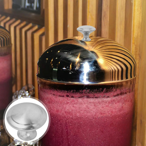 Two Sets Plastic Drink Dispenser Caps Replacement Screws Tops For Bevs Durable Leak Proof Caps With Precise Fit Easy Install Reusable Cap Components For Smooth Pouring silver cap on pink drink dispenser