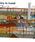 Heavy Duty 10 Pack Scaffolding Couplings With Clips And Fixed Inserts Welding Fixing Pegs Galvanized And Rust Resistant Quick Assembly, shown on construction site with two workers.
