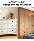 Matte Black Cabinet Knobs 10 Pack Single Hole Round Drawer Knobs on white dresser and wood closet cabinets.