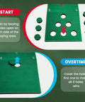 Indoor Outdoor Golf Putting Mat Set For Office And Backyard Dope Practice Game With Color Target Circles instruction layout.