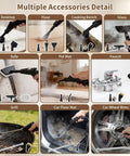 Negom Handheld Steam Cleaner High Pressure 2500W Portable Carpet & Grout Cleaner with 18 accessories cleaning various surfaces.