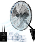 20 Inch High Velocity Wall Mount Fan with 7000 CFM Beast Wind, 120 Degree Oscillation, black industrial fan with control panel