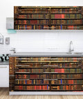 Self Adhesive Peel And Stick Wallpaper PVC Print Wall Mural Old Library Look Removable Wall Decal For Living Room Multicolor 254x365cm
