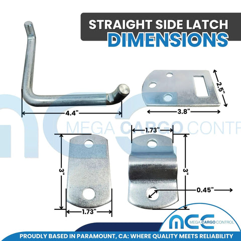 Heavy Duty Corner Stake Latches Zinc Plated Steel Trailer Hardware Secure Fences Gates And Utility Trailers With This Rugged Thirty Pack That Locks It Down Smooth For Zero Sweat Repairs dimensions of straight side latch.