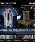 6L Pneumatic Oil Extractor Pump for Auto Maintenance, stainless steel vs plastic, comparison image of durability and quality