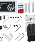 Complete All Hydraulic Disc Brake Bleed Kit With Mineral Oil Gloves Syringes And Installation Tools For Quick Pro Grade Bleed