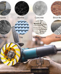 Two Piece 4 Inch Turbo Diamond Cup Wheel For Angle Grinder Heavy Duty 12 Segment Concrete Polishing Tool Kick Ass Durability No Nonsense Smooth Grinding on a grinder with various surfaces