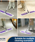 Heavy Duty Commercial Dust Mop With Quick Release Handle And Broad Sweeping Head designed for efficient floor cleaning in busy environments.