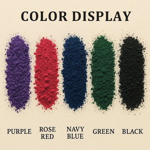 Top Shelf Water Activated Wood Dye Powder Kit featuring five bold pigments displayed in powder form.