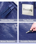 Features of Six Pack Extra Large Moving Bags Heavy Duty With Zippers And Carrying Handles Tough As Nails Waterproof Storage Bags