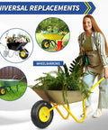 Upgrade 13 Inch Pneumatic Wheelbarrow Tire For 4.00 To 6 Wheel Size Fits Five Eighths And Three Quarters Bearings Hub with plants