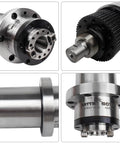 BT30 ATC Spindle Housing Kit With Five Premium Bearings Air Cylinder And Beefed Up Mounting Bracket For Smooth Rolling Killer CNC Router Setup, close-up of precision tooling.