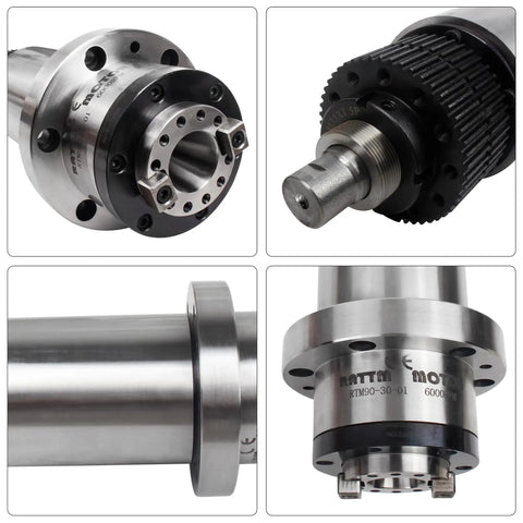 BT30 ATC Spindle Housing Kit With Five Premium Bearings Air Cylinder And Beefed Up Mounting Bracket For Smooth Rolling Killer CNC Router Setup, close-up of precision tooling.