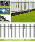 Critter Proof No Dig Fence Barrier For Garden, 30 Panels, 42.5 Feet Long By 13 Inches High, Rustproof Metal Border For Outdoor Use