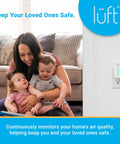 Lüft Indoor Air Quality Monitor With Radon VOCs CO2 Temperature Humidity And Pressure Portable Plug In Sensor WiFi Connected.