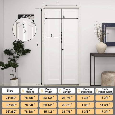 36 Inch By 80 Inch Bifold Barn Door With Hardware Kit White Primed Single Panel Shaker Style Interior Door For Closets Pantries And Laundry Rooms Hollow Core Construction Ready To Paint