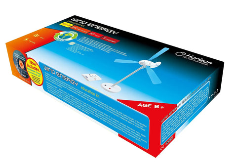 Wind Energy Science Kit Learn Turbine Blade Pitch And Find The Optimal Blade Count With Nine Blades And NASA Style Profiles For Real World DIY Wind Turbine Experiments box with turbine model