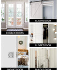 A variety of doors including double, sliding, closet, pocket, and bi-fold doors, showcasing different interior door styles.