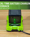 40V Li Ion Battery Charger with Diagnostic LED and Wall Mount for Fast Charge on wooden surface