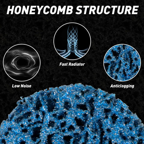 Close-up of honeycomb structure on 33 Piece Diamond Sanding Discs Set With 2 Inch Quick Change Strip Wheels For Drill Or Die Grinder, Rust And Paint Removal Tool With One Quarter Inch Roll Lock Holder, Mixed Colors.
