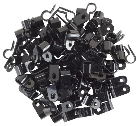 Durable Black Nylon Cable Clamps With Three Eighth Inch Screw Mounts For Cable Rope And Tube Management Pack Of 100 Tough As Nails