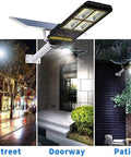 Outdoor Solar Flood Lights With Motion Sensor, Dang Tough Dusk To Dawn LED Security Lighting mounted in street, doorway, patio settings.