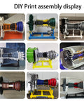 Jet Engine Model Components Kit For Bambu Lab Makerworld MH006 showcased in DIY assembly, various colors and configurations