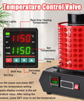 Temperature control display and controls of 1800W Electric Gold Melting Furnace With Graphite Crucible Reaches 1100 Degrees Celsius In Minutes Built For Melting Gold Silver Copper And Aluminum Up To 1kg Fast Heating And Precise PID Control Your Go To Jewelry And Metal Casting Tool.