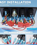 Back view of 8 Gang Marine Rocker Switch Panel With Waterproof Boat Switches 12V DC Power Hub showing pre-wired connections