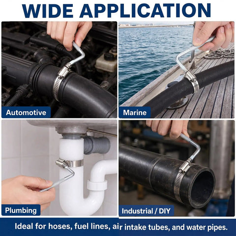 Huge Heavy Duty 179 Piece Stainless Steel Hose Clamp Assortment Kit With Durable Toolbox And Wrench. Automotive, marine, plumbing, DIY use.