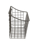 Straight Up Heavy Duty Wire Pegboard Wall Basket Rock Solid Metal Storage Bin For Garage Tools And Workshop Gear Super Handy Dual Mount Setup In Industrial Gray, angled steel wire basket.