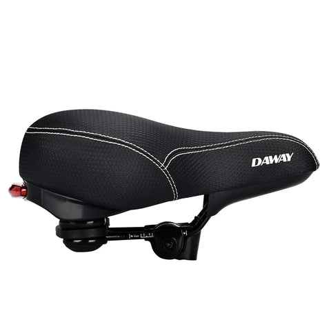 Side view of C99 Memory Foam Bike Seat Saddle With Taillight Waterproof Wide Leather Cushion Dual Spring Suspension Shock Absorbing Comfort For Road MTB