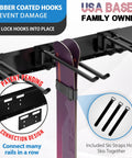 Big Boy Ski Rack Wall Mount For Garage Storage Keeps Six Pairs Of Skis And Snowboards Locked Down With Easy Snap Together Hooks Supports Up To Seventy Five Pounds In Sleek Black with rubber coated hooks