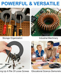 Collage of two pcs big ol ferrite ring magnets grade 10 for science experiments industrial educational and DIY projects in use