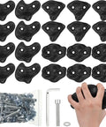 20 Rock Climbing Holds Set For DIY Wall Build With 3 Shapes Extra Large Grips Screws Gaskets And Wrench, black plastic holds