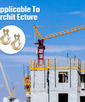 Two Pack Five Sixteenth Inch Clevis Slip Hook With Safety Latch Heavy Duty Forged G70 Steel Chain For Deck Hauler Receiver Hitches Tow Winch And Trailer shown near construction site with cranes.