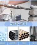 Top Shelf 3 Piece Hand Tap Set Featuring M3.5 X 0.6 Metric Thread Sizes with Taper Plug in use on aluminum workpiece.