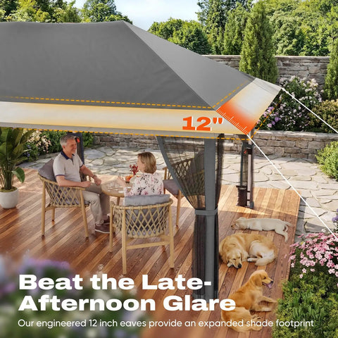 Pop Up Gazebo 10x20 Foot Instant Portable Canopy Shelter Easy One Person Setup No Fuss Folding Backyard Patio Tent