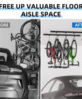 Ceiling Mounted Bike Rack for Garage Heavy Duty Indoor Metal Bike Hanger With 8 Adjustable Hooks That Holds Four To Eight