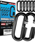 Eight Pack 2.3 Inch Chain Quick Links Heavy Duty Connectors Anti Rust 900 Lb Load Carabiners with packaging